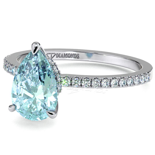 Side Stone Aquamarine Engagement Rings