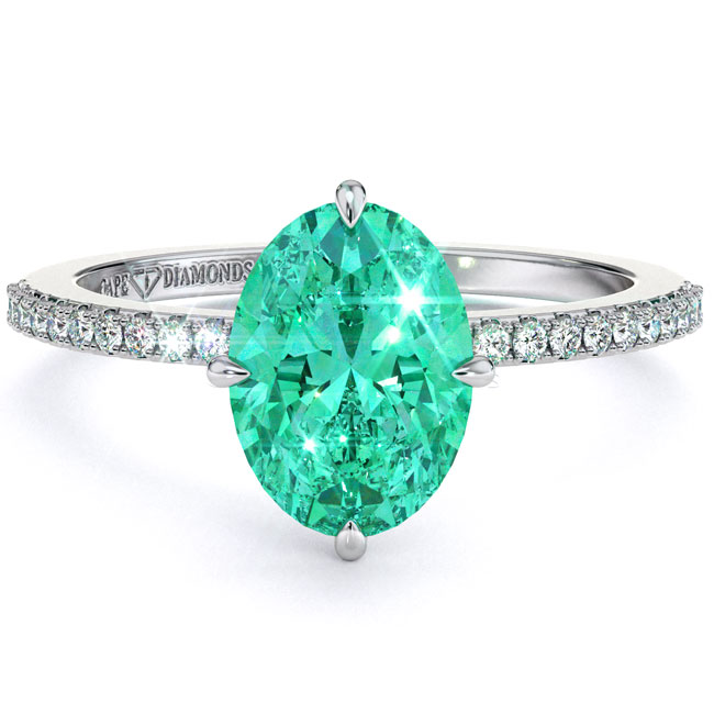 Green Garnet Engagement Ring