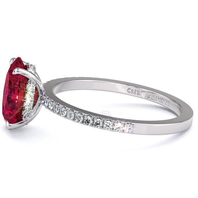 Side Stone Spinel Engagement Rings