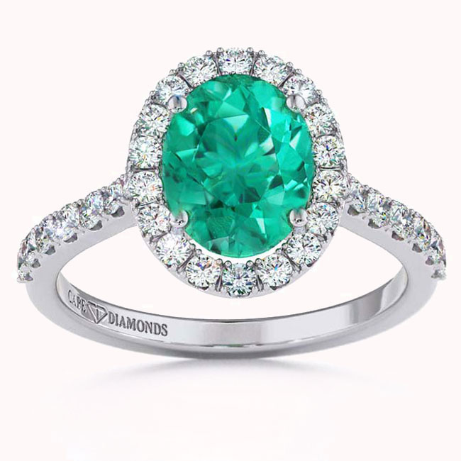 Halo Green Garnet Engagement Rings
