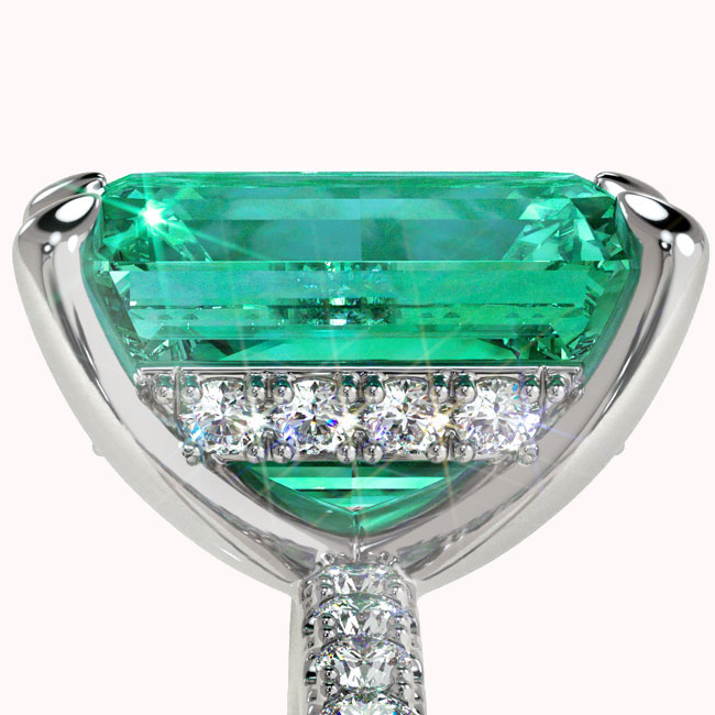 Hidden Halo Green Garnet Engagement Rings