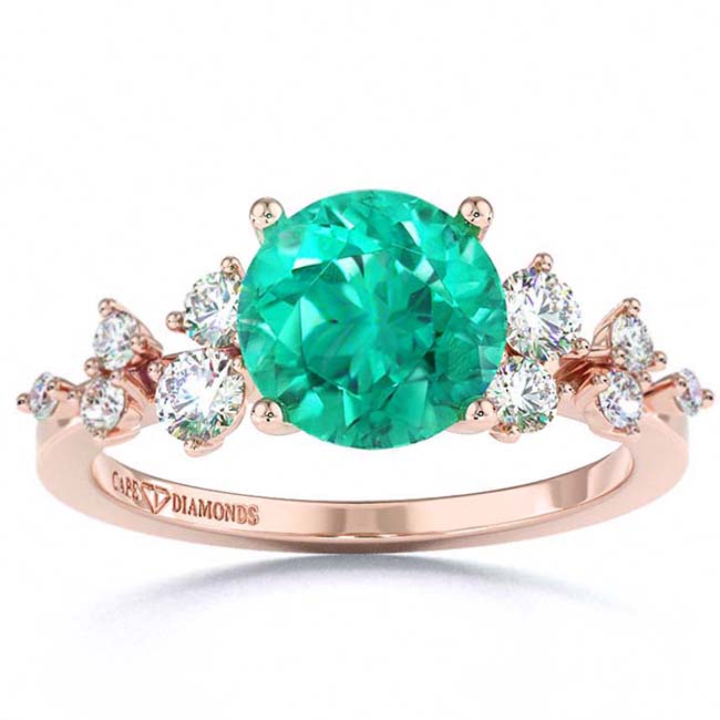 Rose Gold Green Garnet Engagement Rings