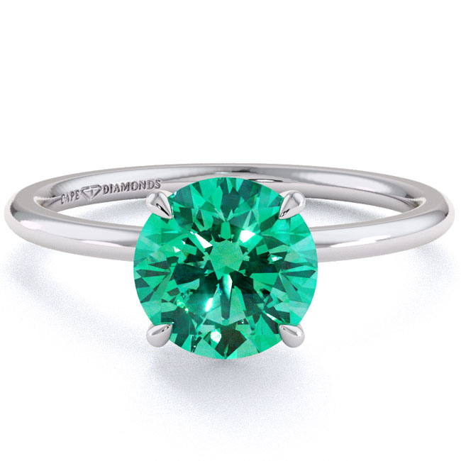 Solitaire Green Garnet Engagement Rings