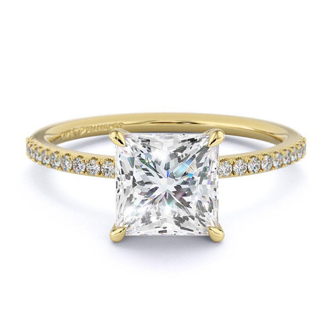 Princess Cut Yellow Gold Diamond Engagement Rings