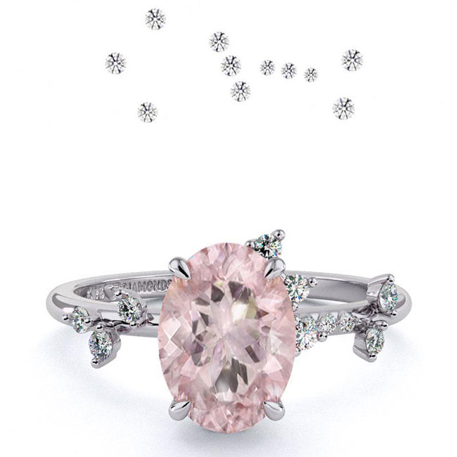 Pink Diamond Celestial Engagement Rings