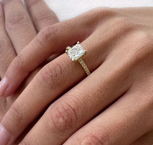Yellow Gold Side Stone Diamond Engagement Rings