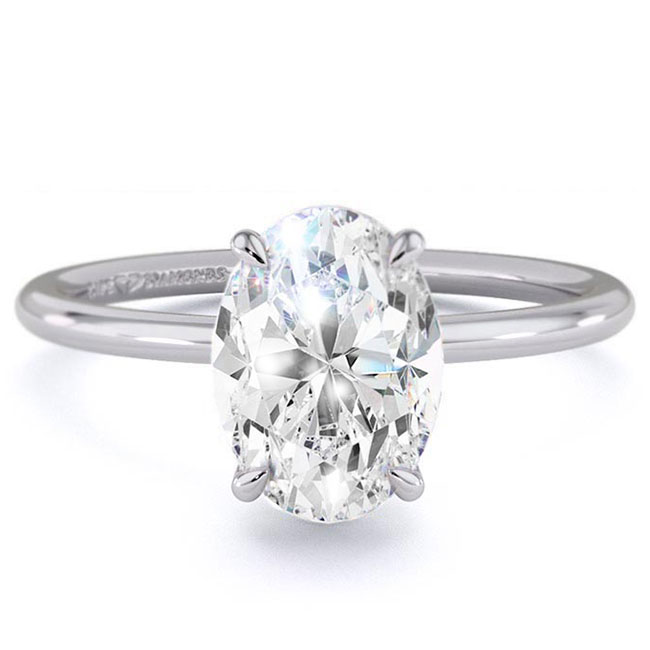 Solitaire Lab Diamond Platinum Engagement Rings