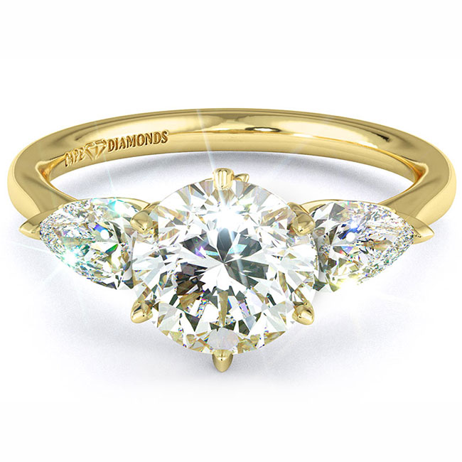 Trilogy Yellow Gold Diamond Engagement Rings