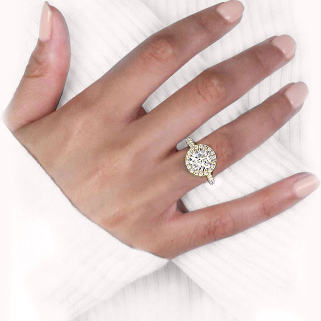 Halo Yellow Gold Diamond Engagement Rings