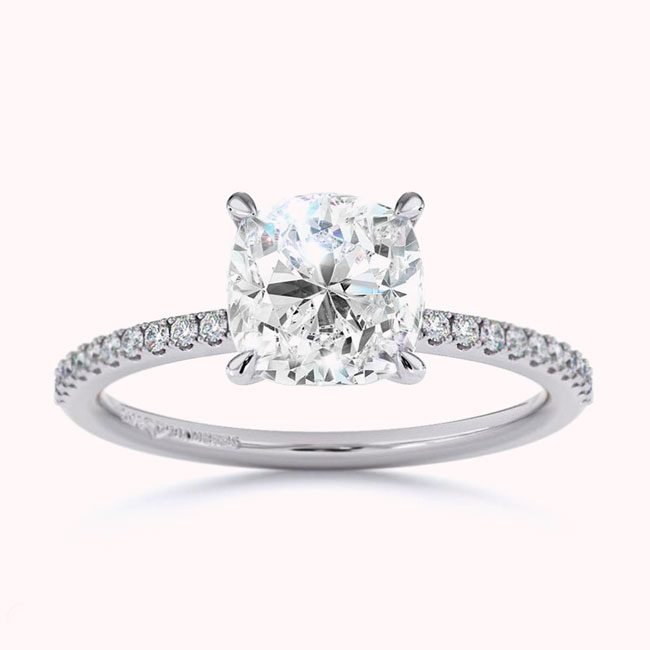 Cushion Cut Platinum Engagement Rings