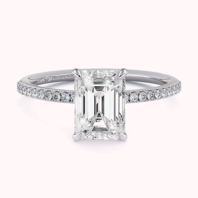 Side Stone Platinum Diamond Engagement Rings