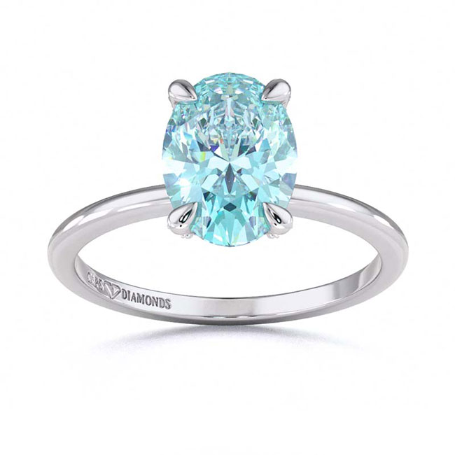 Solitaire Blue/Paraiba Tourmaline Engagement Rings