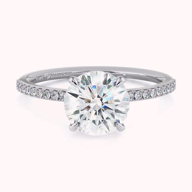 Round Cut Platinum Diamond Engagement Rings