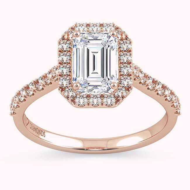 Halo Diamond Rose Gold Engagement Rings