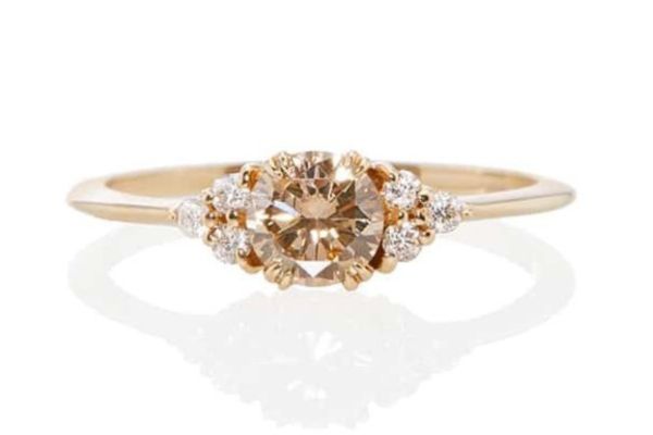 Gorgeous-Champagne-Diamond-Engagement-Rings-Gold-Multi-Stone