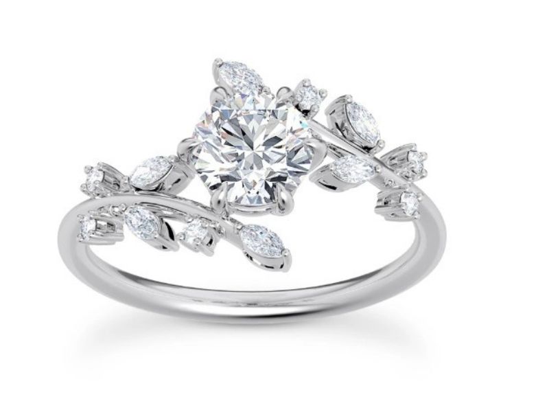 Breathtaking-Floral-Engagement-Rings-White-Gold-Vines
